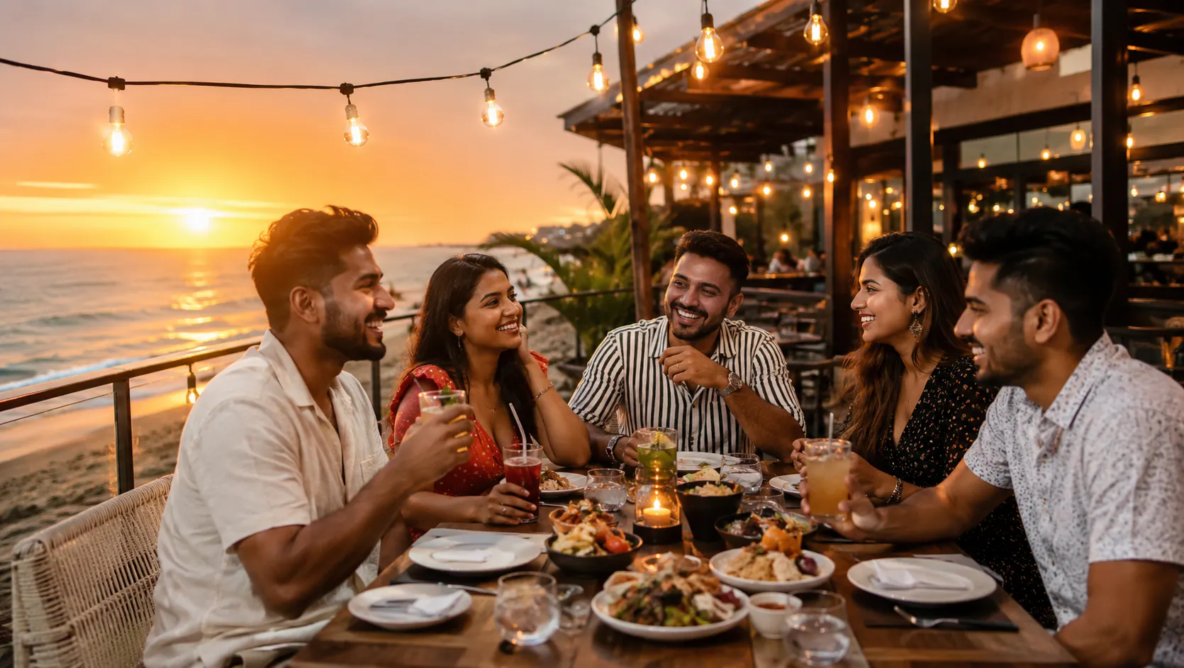 Dining with an ocean view