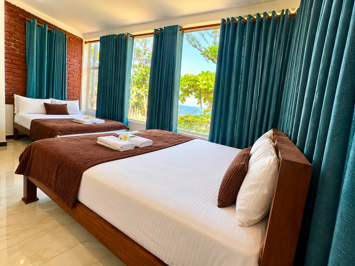 Two-bed garden-view room